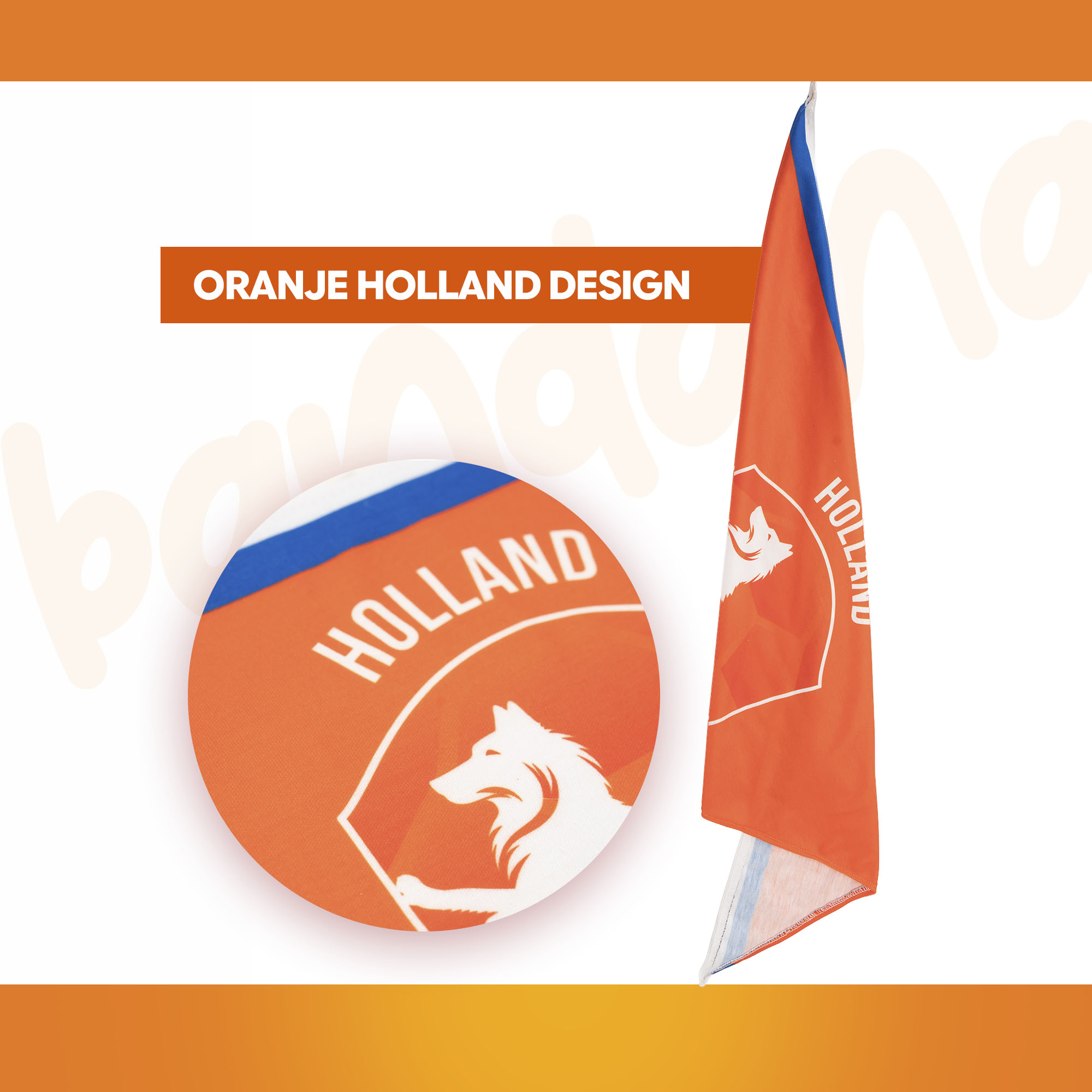 Oranje Bandana Holland L — afbeelding 3
