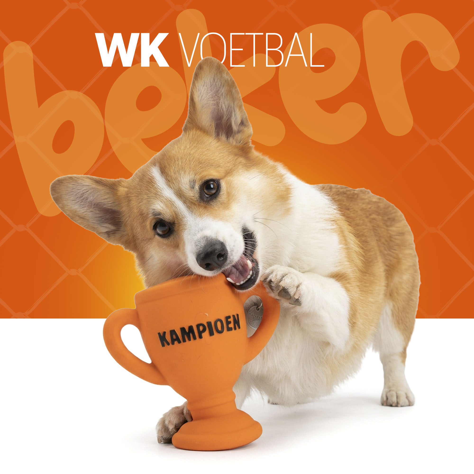 Oranje Latex Hondenspeeltjes WK Beker — afbeelding 2