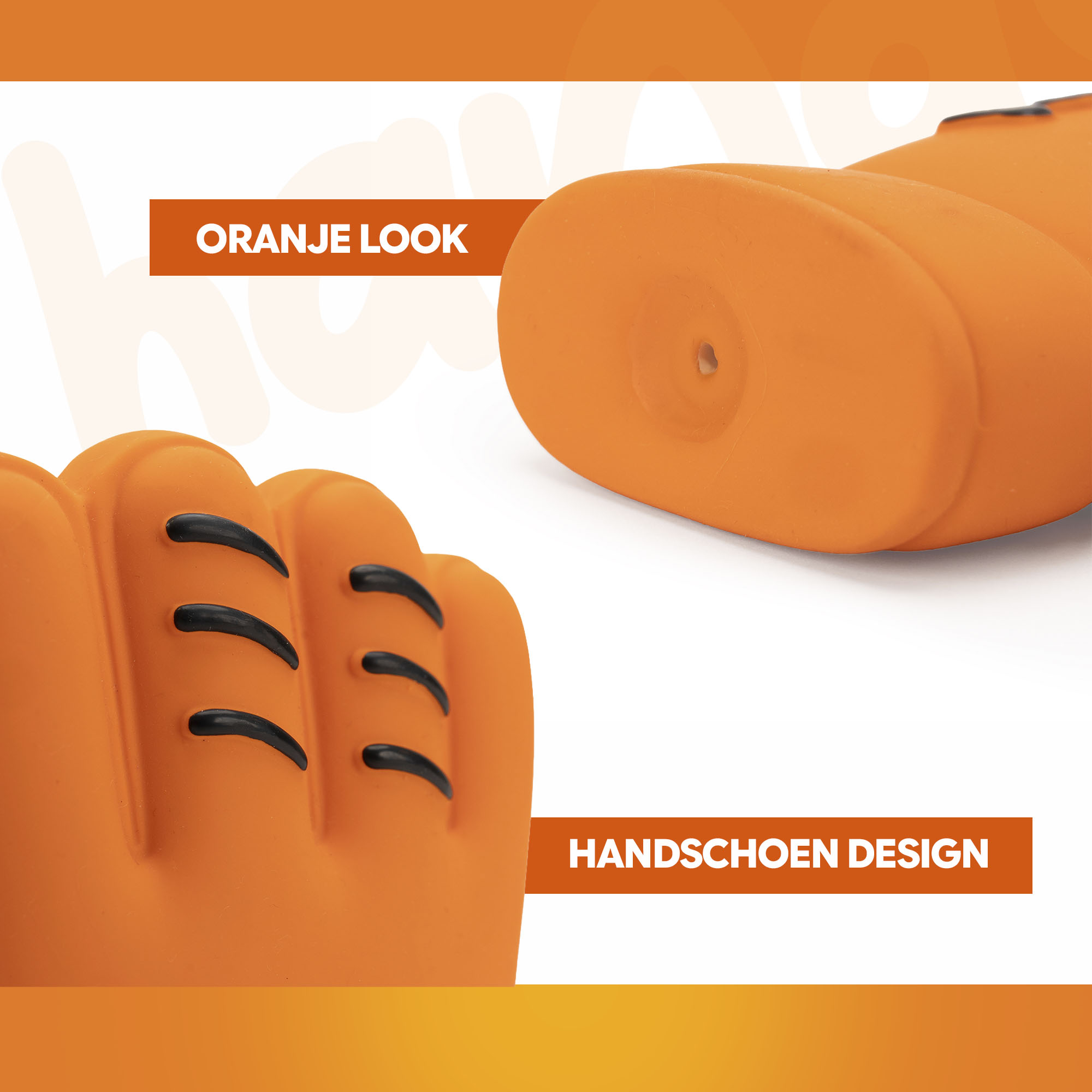 Oranje Latex Hondenspeeltjes WK Handschoen — afbeelding 5