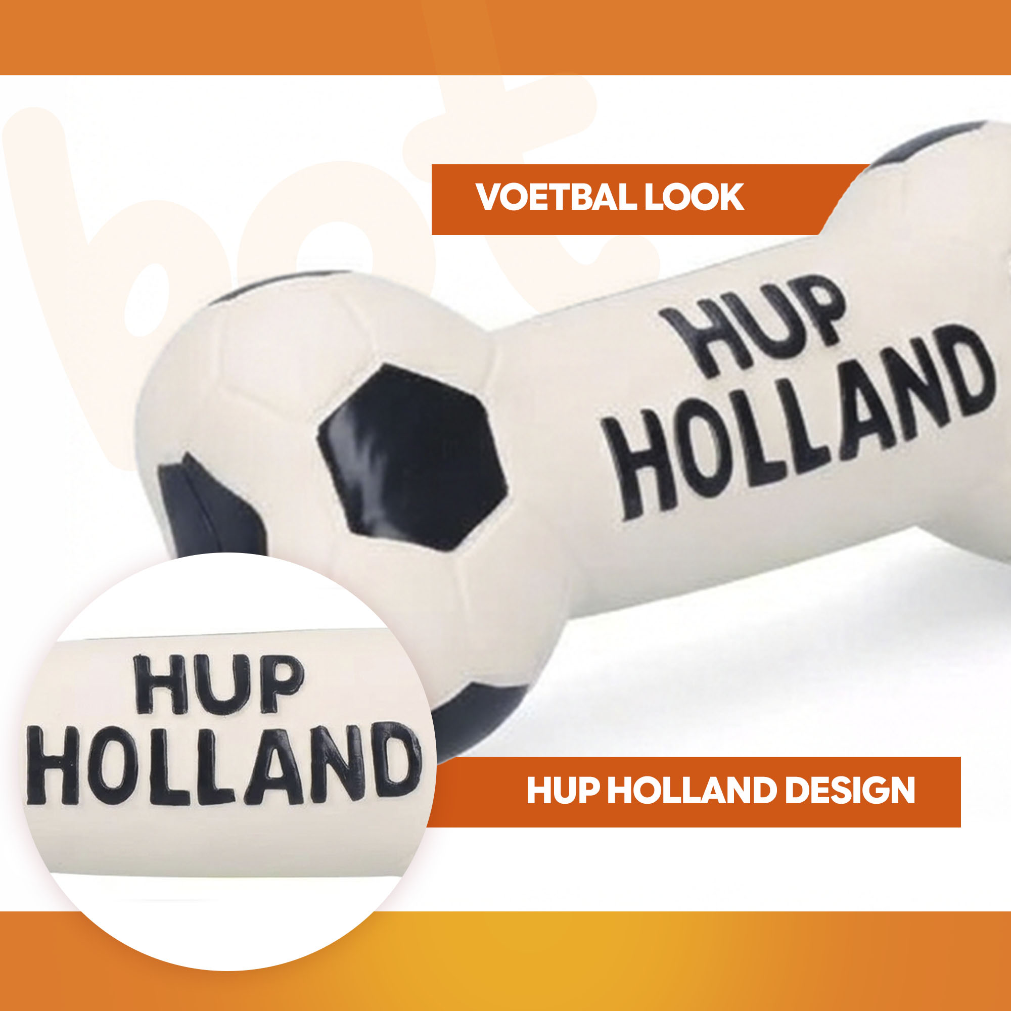 Oranje Latex Hondenspeeltjes WK Bot — afbeelding 5