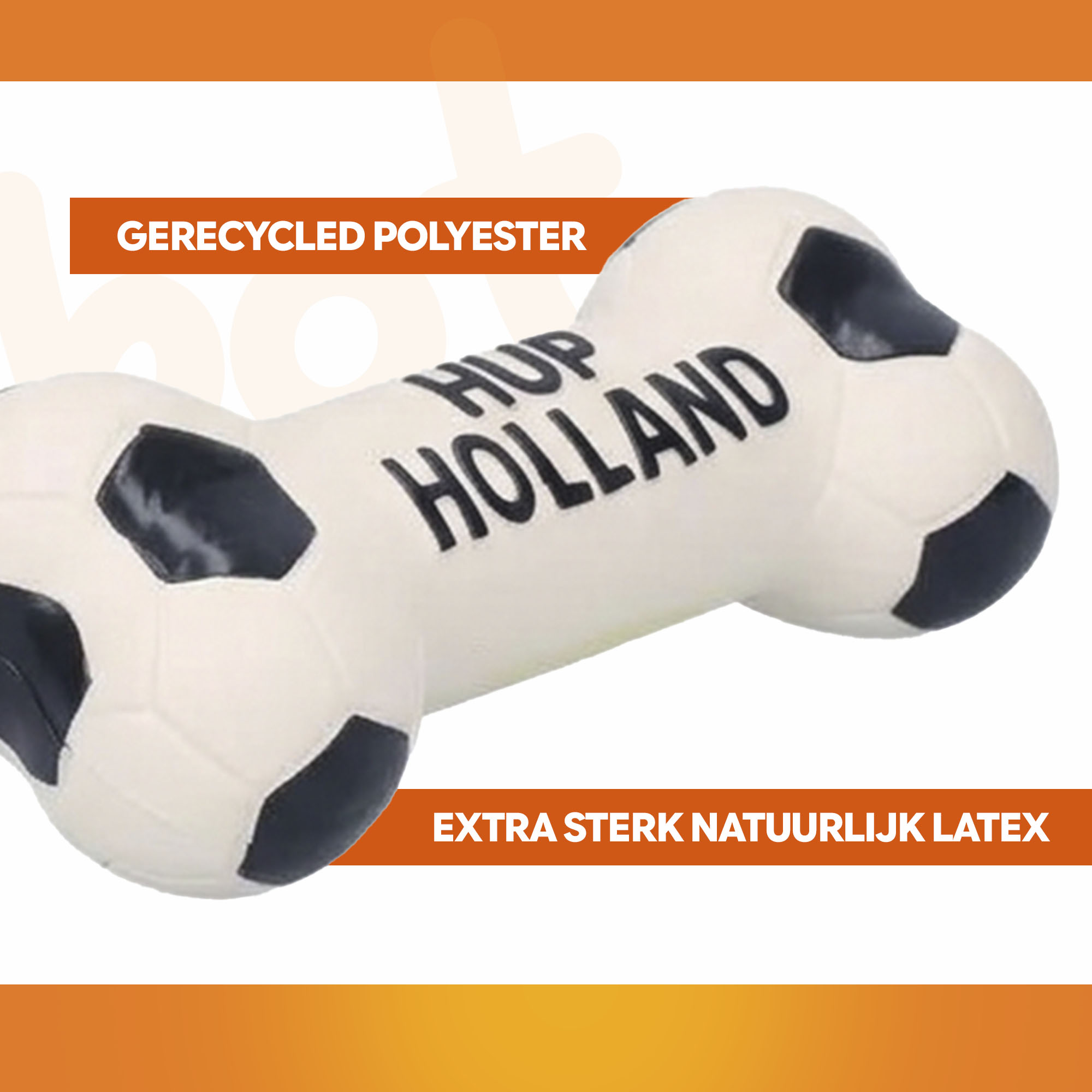 Oranje Latex Hondenspeeltjes WK Bot — afbeelding 3