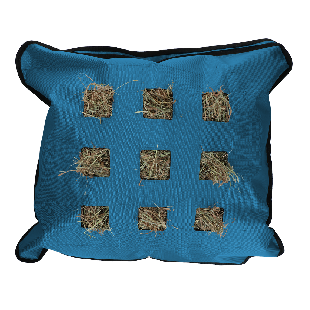 Hay Pillow Slow Feeder Quadrat Blau