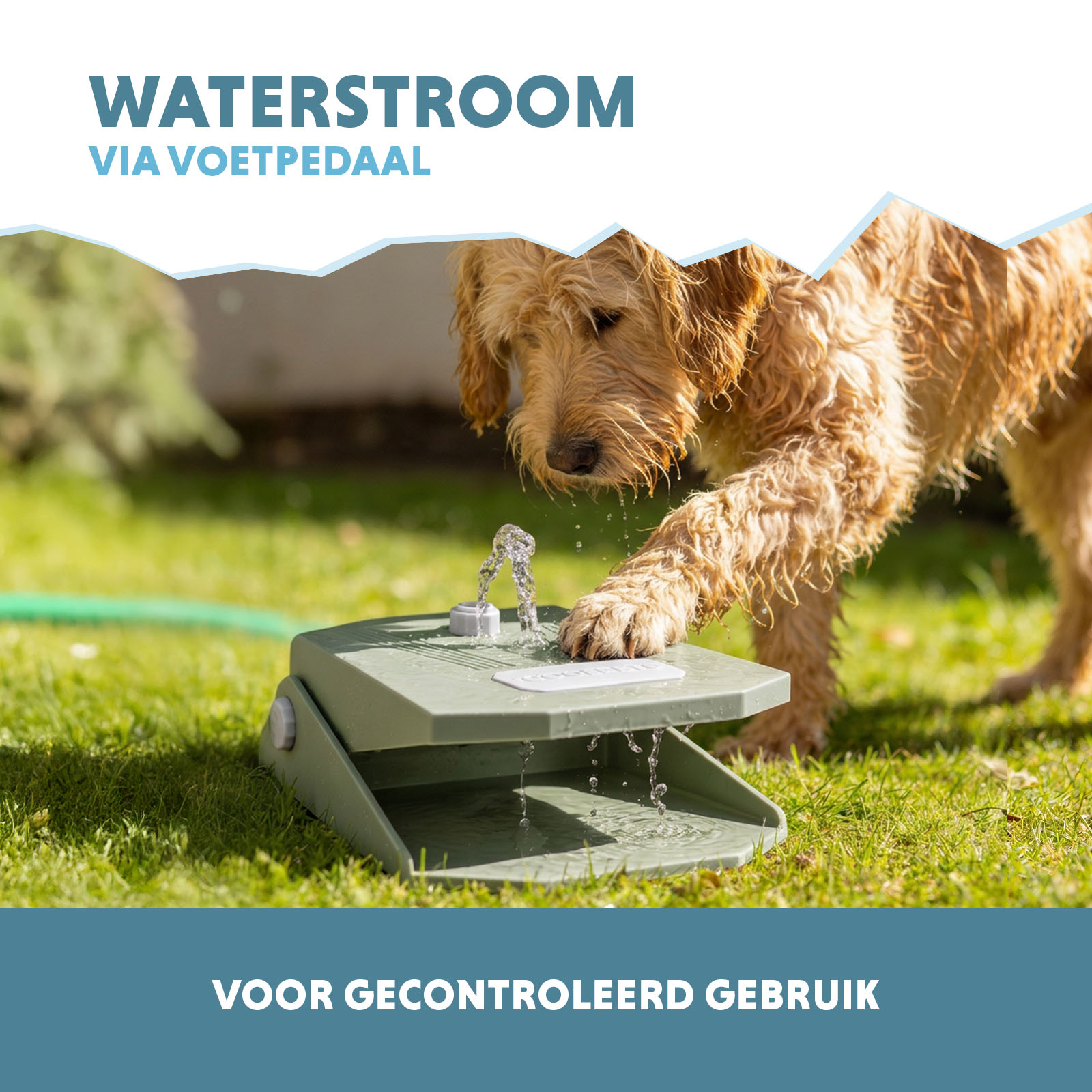 Coolpets Splash Water Fountain Olijfgroen — afbeelding 4