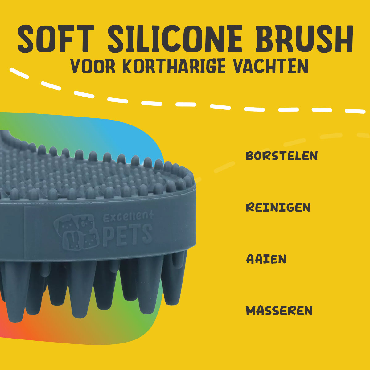 Excellent Pets Soft Silicone Brush Kort haar — afbeelding 5