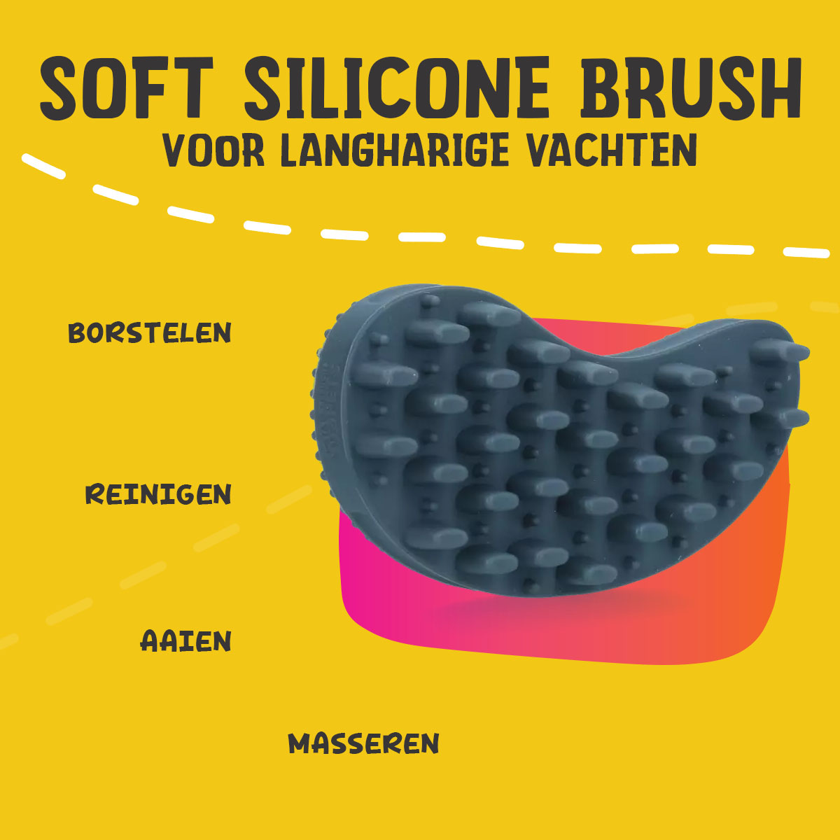 Excellent Pets Soft Silicone Brush Lang haar — afbeelding 5