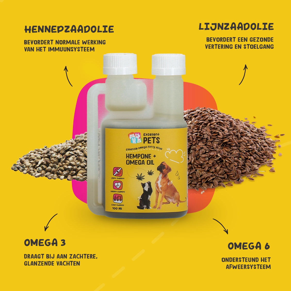 Excellent Pets HempOne + Omega Oil 100 ml — afbeelding 5