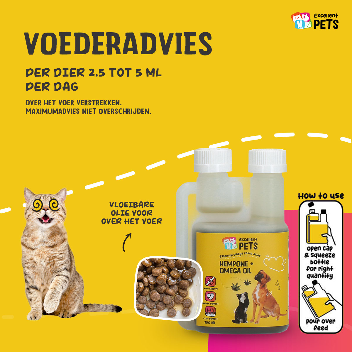 Excellent Pets HempOne + Omega Oil 100 ml — afbeelding 6
