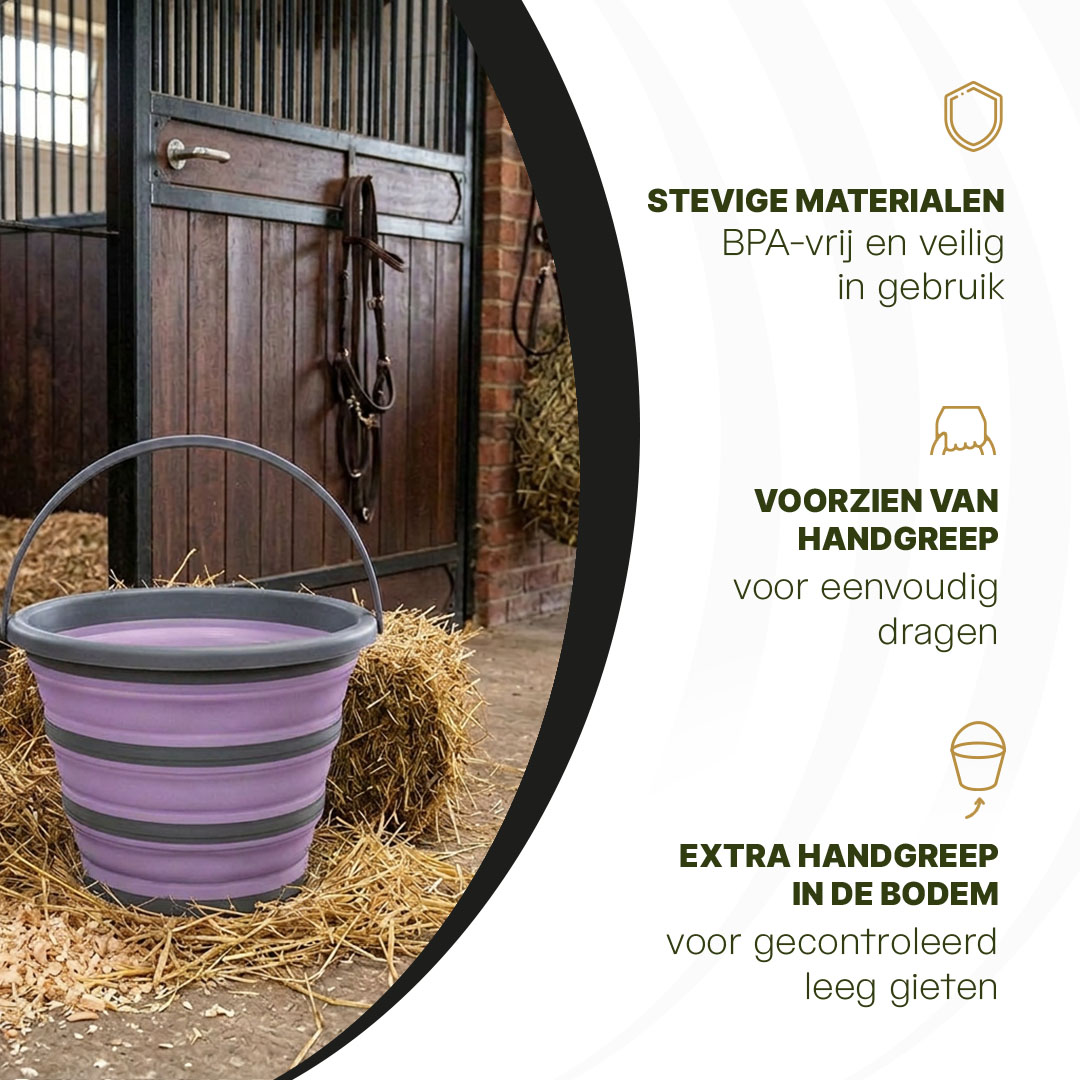 Excellent Horse Vouwbare Emmer Lila/grijs — afbeelding 3