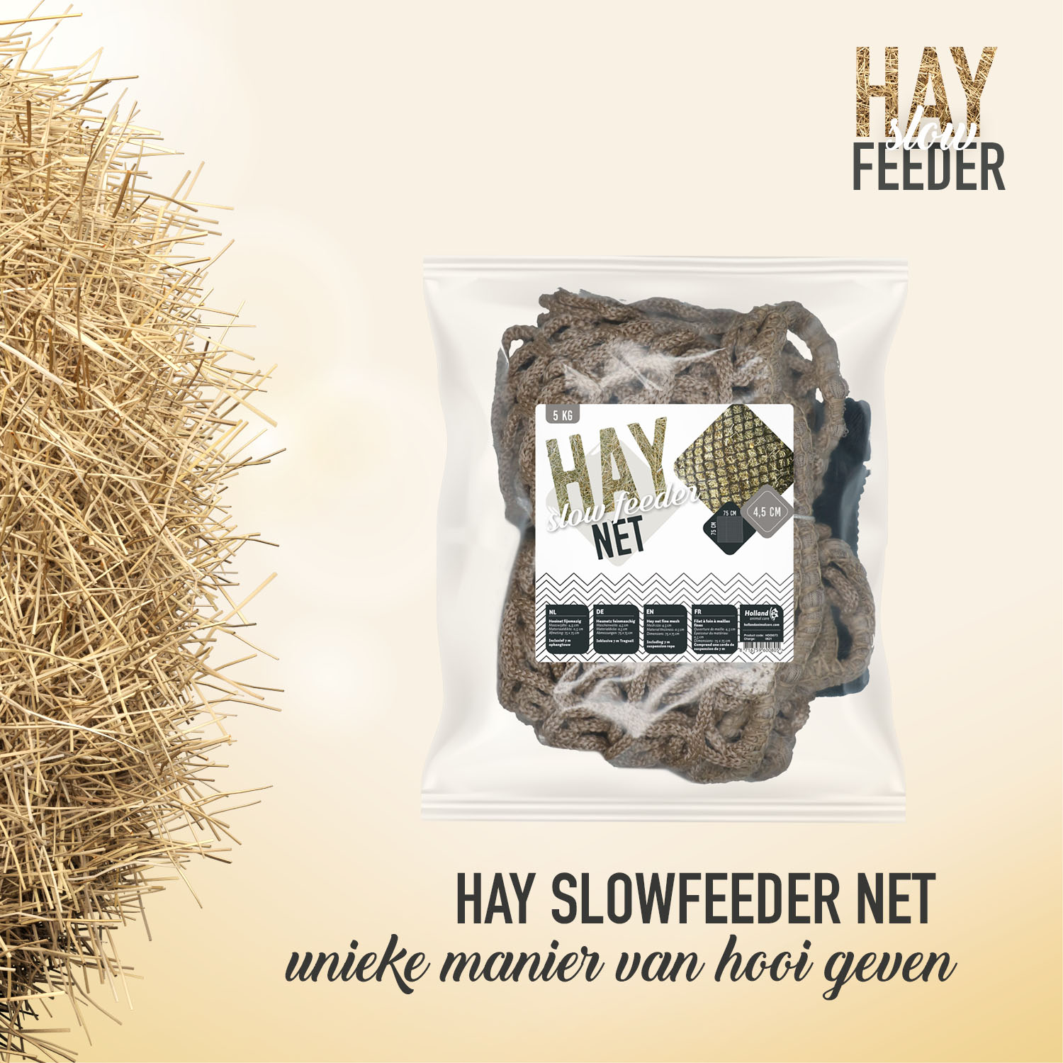Hay Slow Feeder Net 5 kg (45 mm) — afbeelding 4