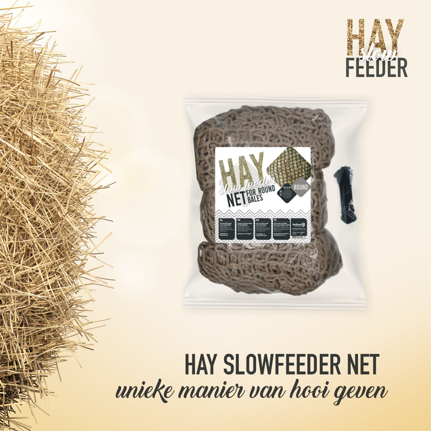 Hay Slow Feeder Net Ronde Baal — afbeelding 4