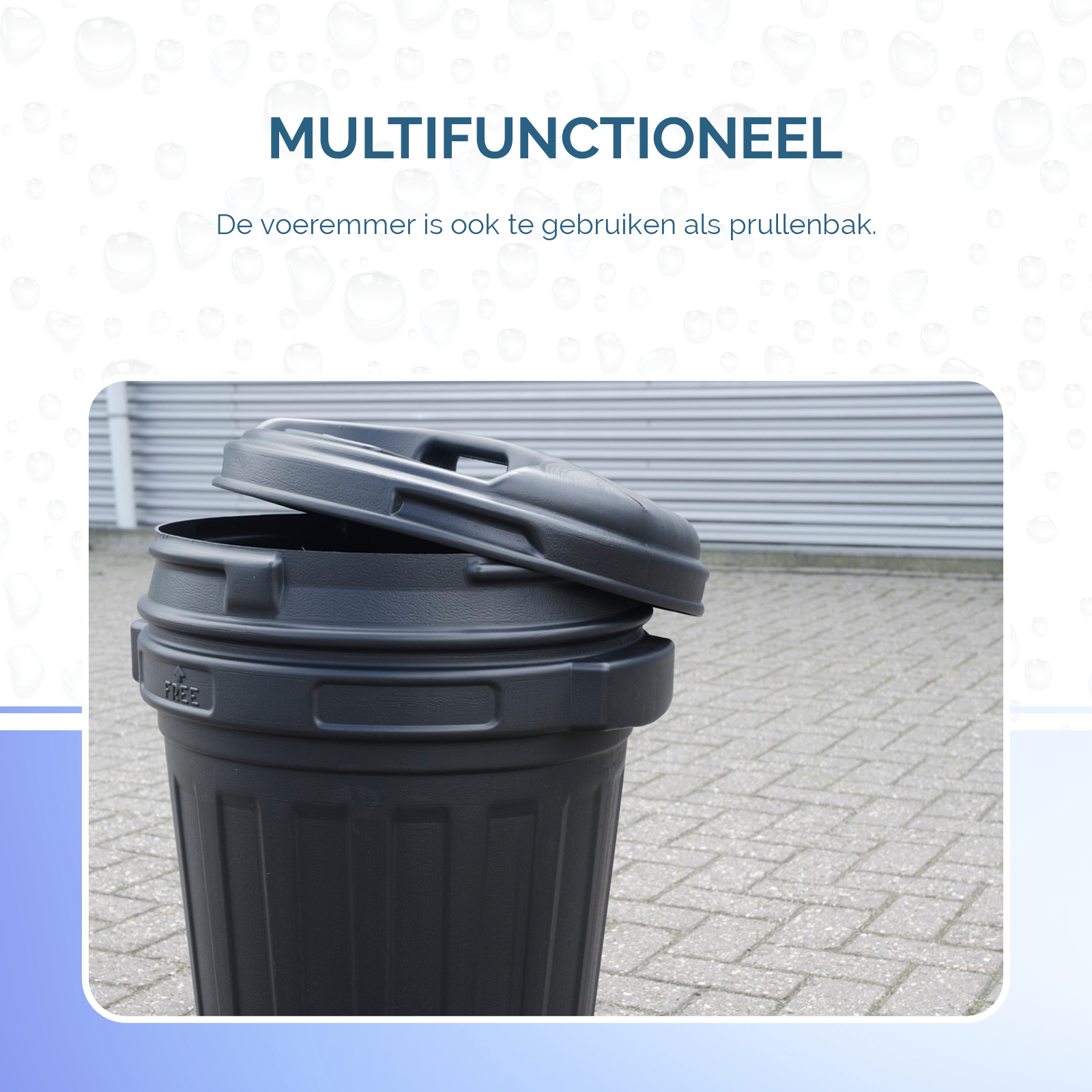Voerton met draaisluiting 70 liter Zwart — afbeelding 5
