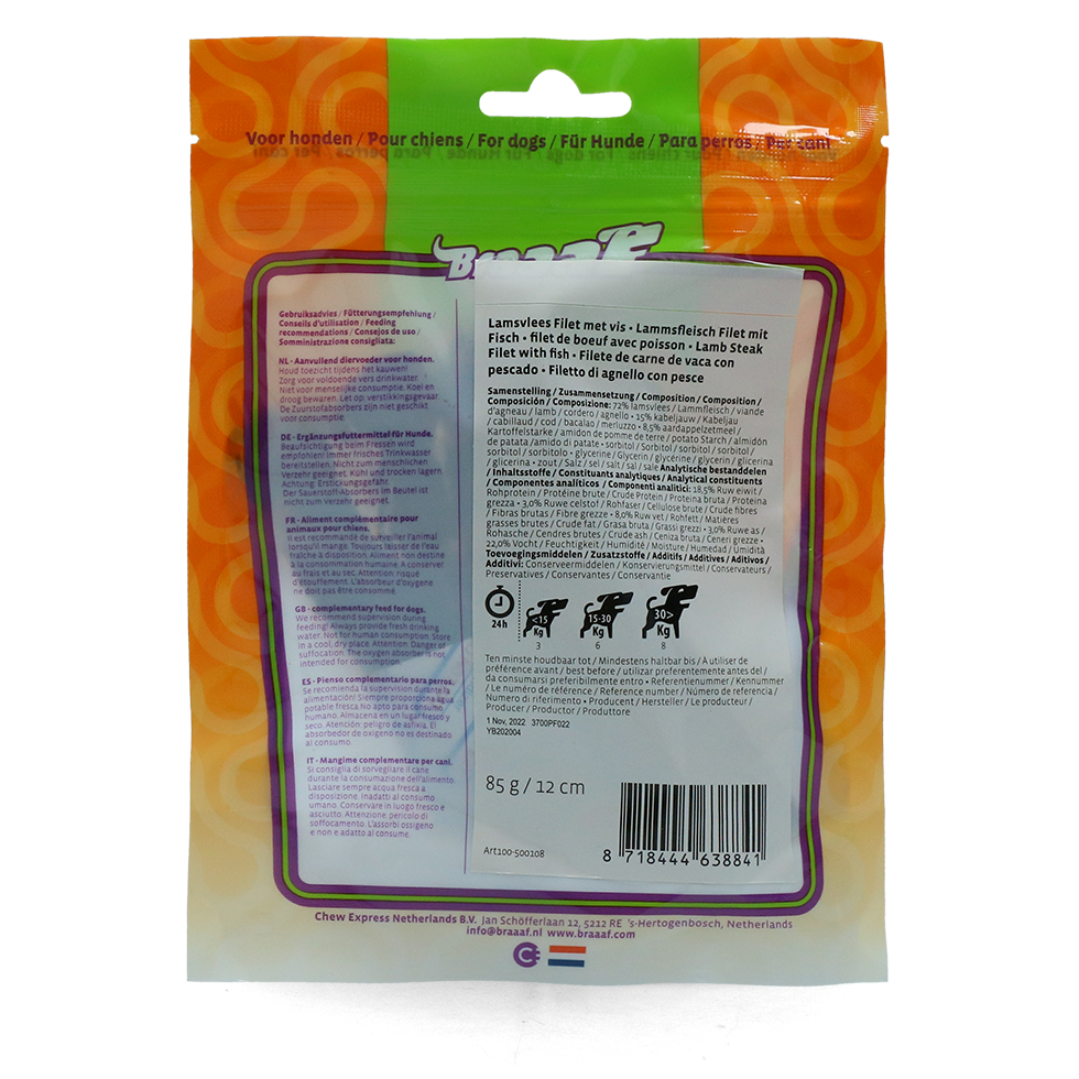 Braaaf Soft Snack Filet - Lam & Vis — afbeelding 6