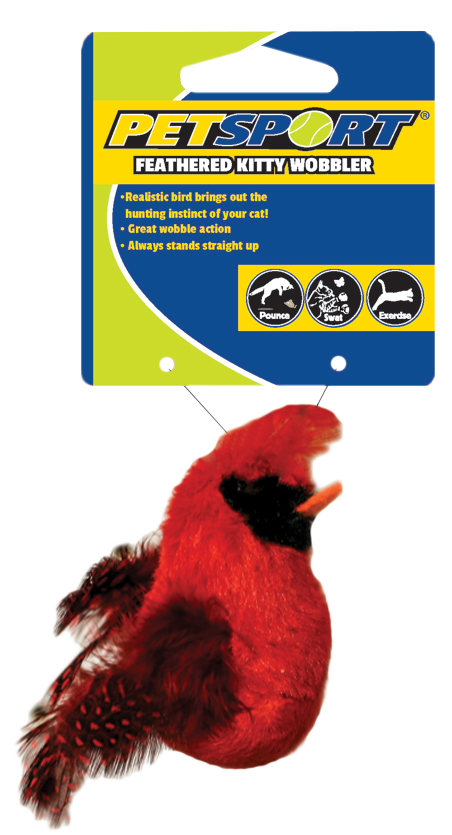 Petsport Feathered Kitty Wobbler Rood