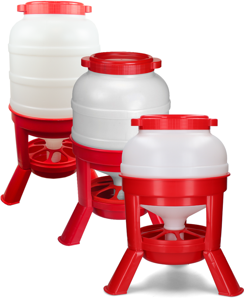 Gaun Pluimvee Voertoren Hopper op Pootjes Rood 40 l — afbeelding 2
